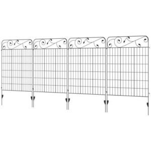 4 Pack Steel Foldable Fence Trellis Panel Animal Barrier