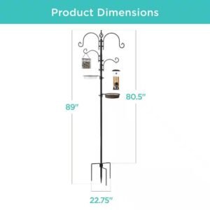 Complete Bird Feeder Set with Black Metal Stand and Bird Feeders