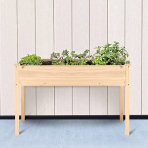 Outdoor Wood Raised Garden Bed Planter Box 46 x 22 x 30-inch High