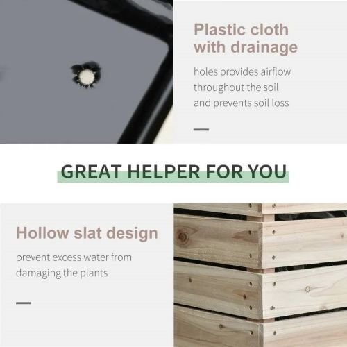 Farmhouse 4 Piece Wooden Elevated Raised Garden Bed Planter Box - Image 3