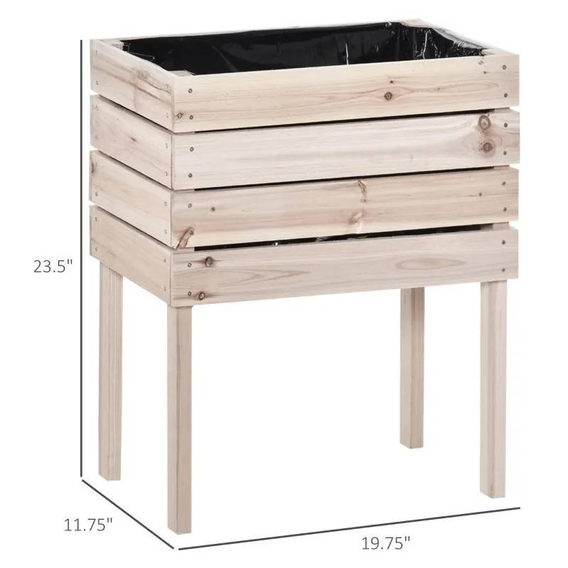 Farmhouse 4 Piece Wooden Elevated Raised Garden Bed Planter Box - Image 2