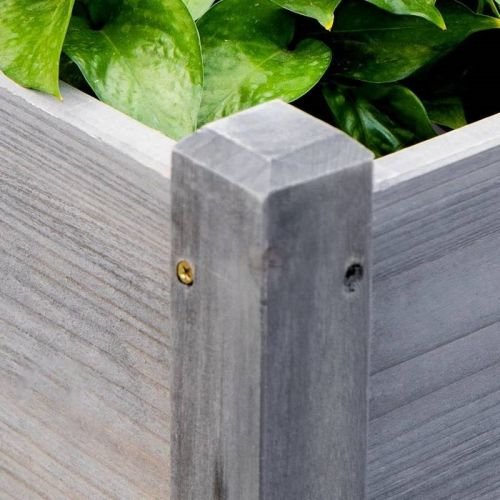 3 Grey Wood Elevated Planter Set Vegetable Herb Flowers Raised Garden Beds - Image 3