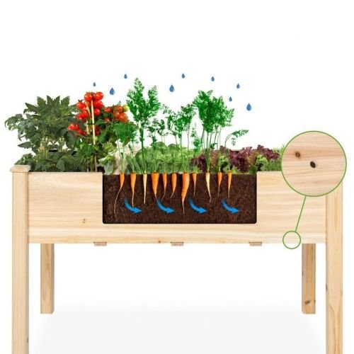 Farmhouse Wood 48x24x30in Raised Garden Bed Elevated Garden Planter Stand - Image 3