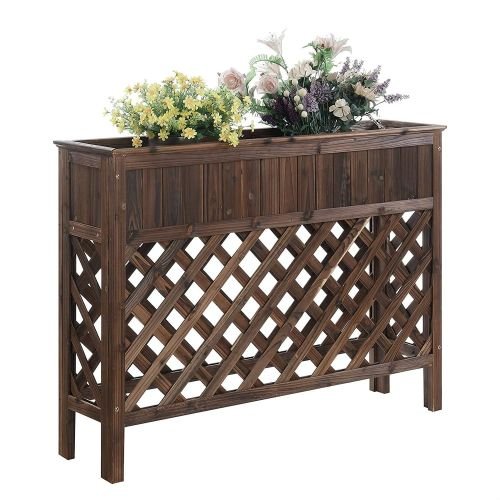 Large Raised Patio Planter Weathered Cedar L 48" x W 12.5" x 35.5" - Image 2