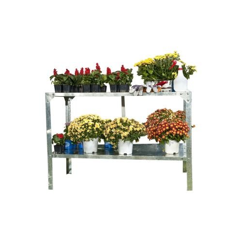 Outdoor Metal Shelving Unit Garden Potting Bench in Sturdy Galvanized Steel - Image 2