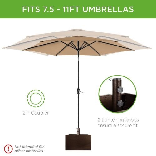 Portable Wheeled Powder Coated Steel Umbrella Base Stand / Planter Box - Image 2
