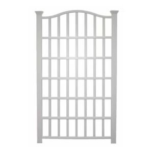 Large 8-Ft x 4.5-Ft Outdoor White Vinyl Garden Trellis Privacy Screen