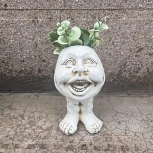 1pc Resin Planter Statue Vase, Outdoor Garden Ornaments Patio Lawn Garden Yard Entry Door Decor