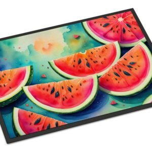 Colorful Watermelons Doormat Front Door Mat Indoor Outdoor Rugs for Entryway, Non Slip Washable Low Pile, 18H X 27W
