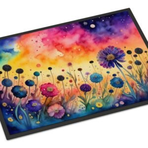 NEW Scabiosa in Color Doormat Front Door Mat Indoor Outdoor Rugs for Entryway, Non Slip Washable Low Pile, 18H X 27W