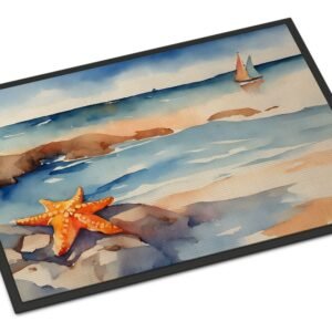 Starfish Doormat Front Door Mat Indoor Outdoor Rugs for Entryway, Non Slip Washable Low Pile, 24H X 36W