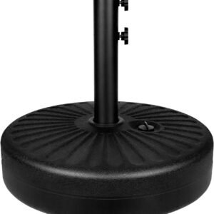 Simple Deluxe 20" Heavy Duty Patio Market Umbrella Stand with Steel Holder Water Filled for Outdoor, Lawn, Garden, 20inch, Round Base
