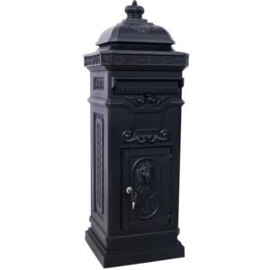 Mailboxs Mailboxes Residential The Court Large-Capacity Letter Box, Garden Floor Safety Mailbox, Outdoor Rainproof Postbox Statue ,black