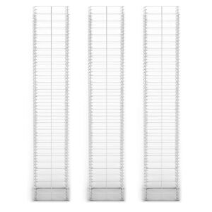 vidaXL Gabion Set 3 pcs Galvanized Wire 9.8"x9.8"x59"